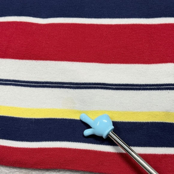 Polo Ralph Lauren Striped Polo Shirt Navy Red Yellow White Cotton Size M - Picture 8 of 12